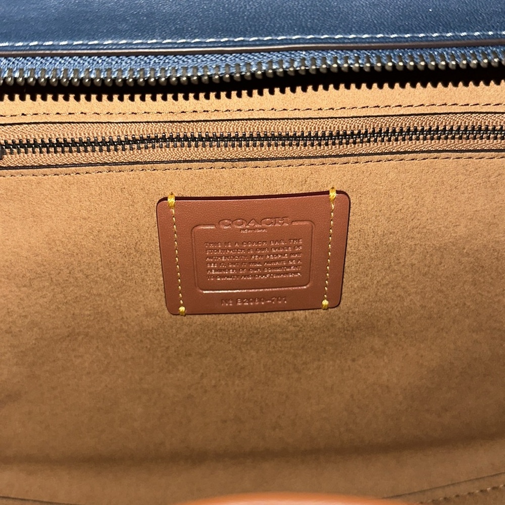 🔥🔥🔥Coach Courier Carryall In Colorblock With Snakeskin Detail Satchel Handbag - Picture 15 of 15